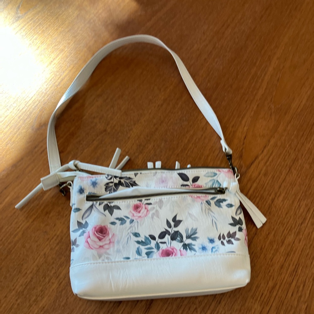 Floral White Crossbody Bag